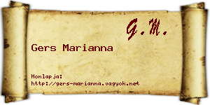 Gers Marianna névjegykártya